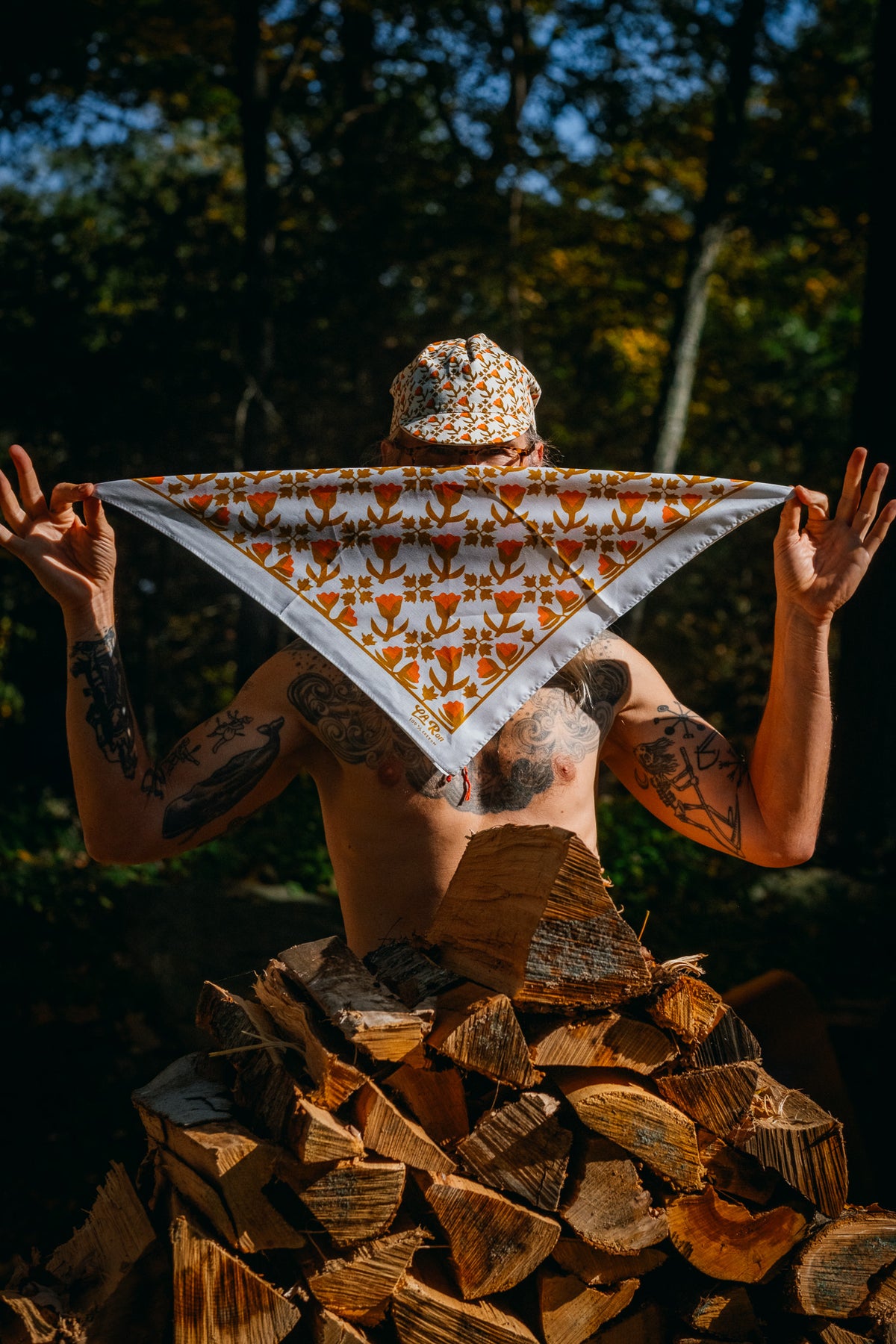 LaRon's Tulips and Holly Bandana