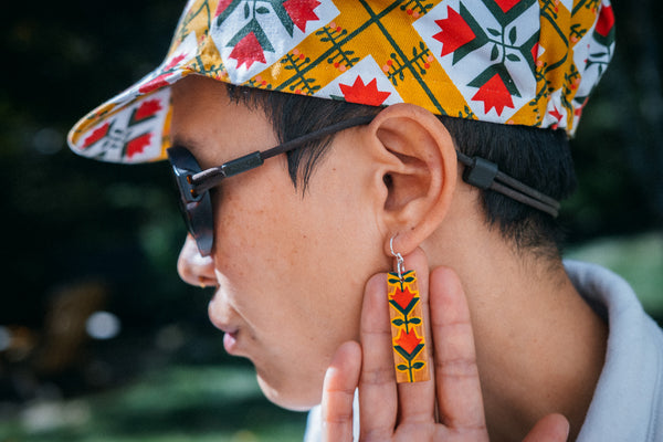 barn quilt earrings